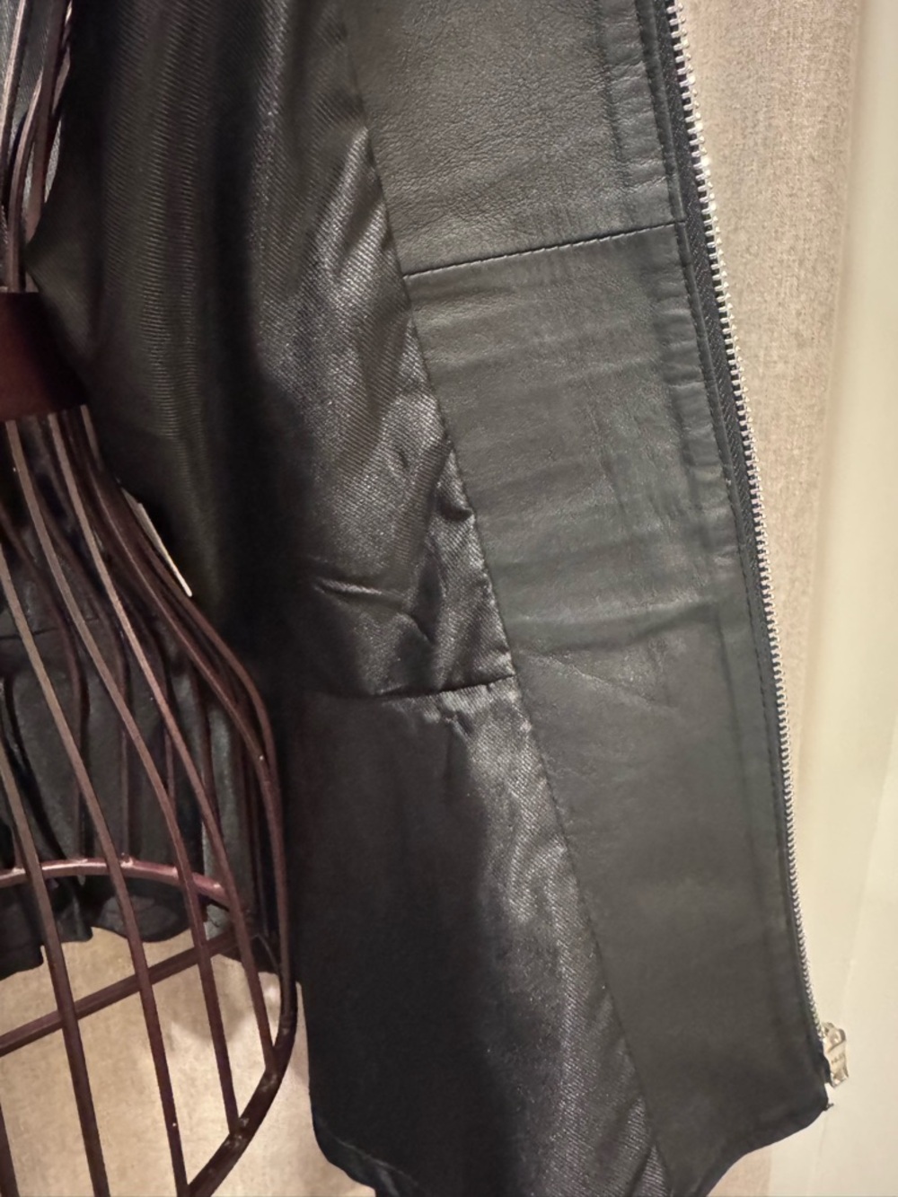 Bagatelle - Black Leather - Moto Jacket - Peplum - Zip - Mixed Media- M - Picture 12 of 16